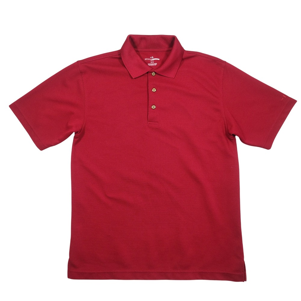 Grand Slam Golf Polo‎ Shirt Mens M Red Textured Short Sleeve Polyester